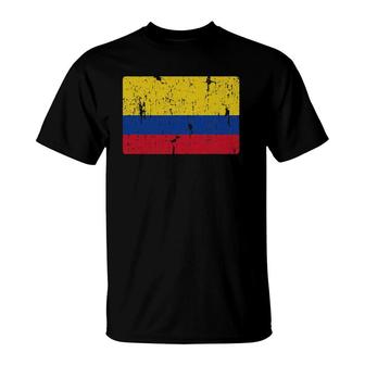 Vintage Colombia Flag Colombian Men Women Kids Souvenir Gift T-Shirt | Mazezy
