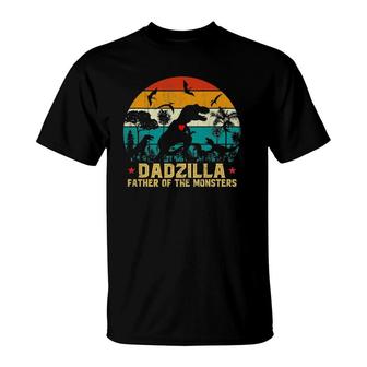 Vintage Dadzilla Father Of The Monsters For Father's Day T-Shirt | Mazezy