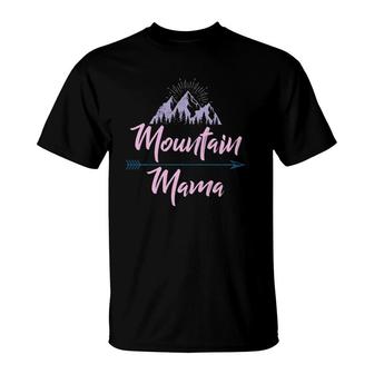 Vintage Distressed Pastel Mountain Mama T-Shirt | Mazezy