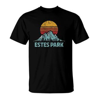 Vintage Estes Park, Co Retro Distressed Mountains T-Shirt | Mazezy