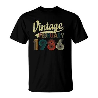 Vintage February 1986 Retro 36Th Birthday 36 Years Old T-Shirt | Mazezy