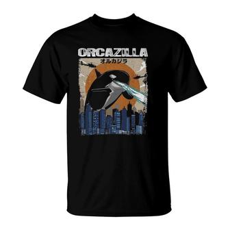Vintage Funny Orcazilla Killer Whales Gift T-Shirt | Mazezy