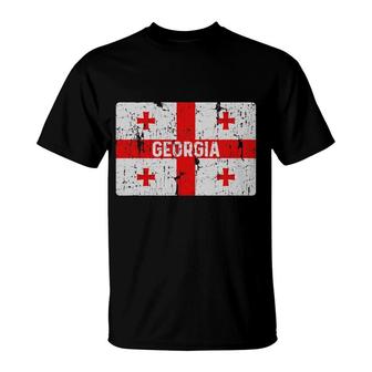 Vintage Georgia Flag Georgian Men Women Girls Retro Style T-Shirt | Mazezy