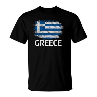 Vintage Greece Flag For Greece Gift T-Shirt | Mazezy