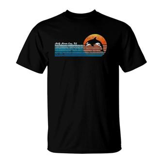 Vintage Half Moon Cay Bahamas Retro 80'S Orka Sunset T-Shirt | Mazezy