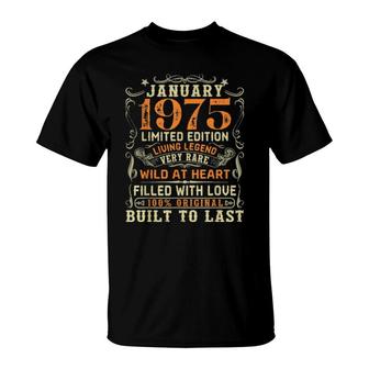 Vintage January 1976 Awesome 46 Years Old 46Th Birthday T-Shirt | Mazezy