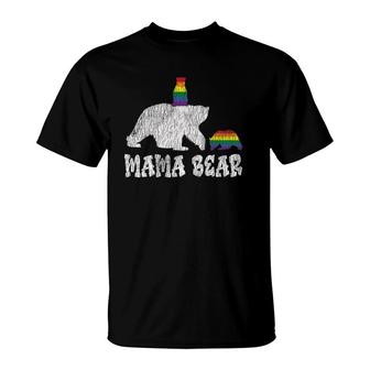 Vintage Mama Bear Pride Mother Teens Mom Lesbian Gay Lgbtq T-Shirt | Mazezy