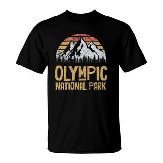 Vintage Olympic National Park Mountain Washington T-Shirt | Mazezy