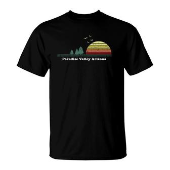 Vintage Paradise Valley, Arizona Sunset Souvenir Print T-Shirt | Mazezy