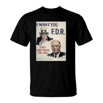 Vintage Poster - I Want You Fdr Retro T-Shirt | Mazezy CA