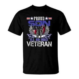 Vintage Proud Son Of A US Air Force Veteran Gift Mom Dad T-Shirt | Mazezy