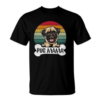 Vintage Pug Mama Dog Lover Mothers Day Gift T-Shirt | Mazezy