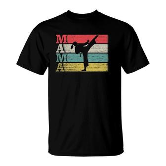 Vintage Retro Karate Mama Silhouette Funny Martial Art Lover T-Shirt | Mazezy
