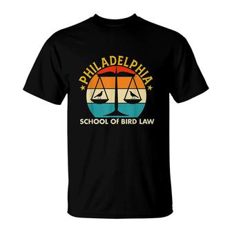 Vintage Retro Sunset Philadelphia School Bird Law T-shirt - Thegiftio UK