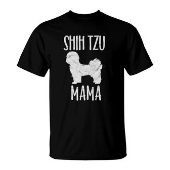 Vintage Shih Tzu Mom Mama Apparel Pet Dog Owner Mother T-Shirt | Mazezy
