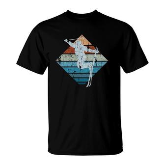 Vintage Ski Diamond Design Freestyle Skier Gift T-Shirt | Mazezy