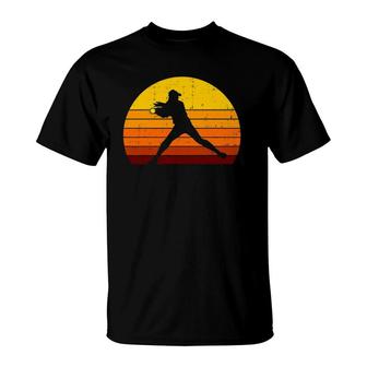 Vintage Softball Pitcher Retro Softball Player T-Shirt | Mazezy