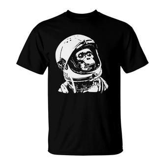 Vintage Space Travel Astronaut Monkey Tank Top T-Shirt | Mazezy