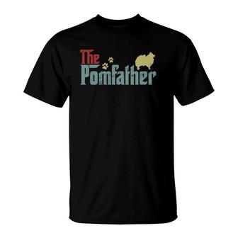 Vintage The Pomfather Happy Father's Day Pomeranian Lover T-Shirt | Mazezy
