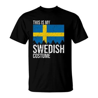 Vintage This Is My Swedish Flag Costume Design For Halloween T-Shirt | Mazezy