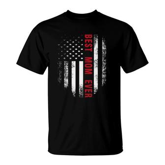 Vintage Usa Best Mom Ever American Flag Mother's Day Gift T-Shirt | Mazezy UK