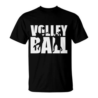 Volleyball Players Silhouette Sport Lover Gift T-Shirt | Mazezy