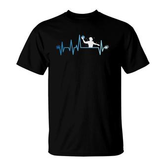 Water Polo Player Heartbeat Water Polo Players Coach Gift T-Shirt | Mazezy