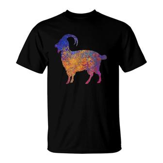Watercolor Mountain Goat Apparel T-Shirt | Mazezy