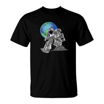 Weeping Astronaut Earth Day Mother Earth Save The Planet Eco T-shirt - Thegiftio UK