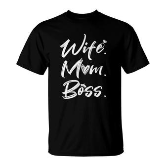 Wife Mom Boss Basic T-Shirt | Mazezy