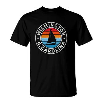 Wilmington North Carolina Nc Vintage Sailboat Retro 70S T-Shirt | Mazezy