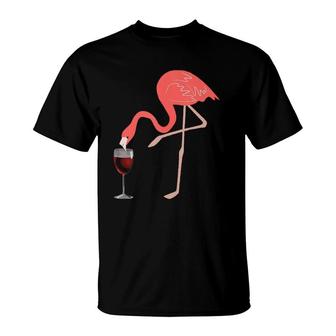 Wine Lover's Pink Flamingo Fun Party Gift Tank Top T-Shirt | Mazezy CA
