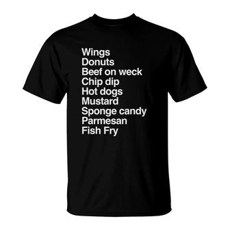 Wings Beef On Weck Sponge Candy Mustard Buffalo Ny T-Shirt | Mazezy