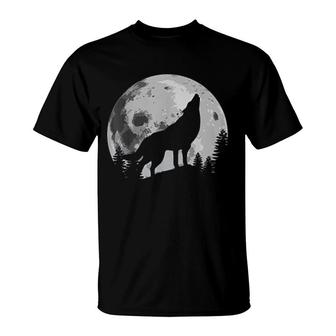 Wolf Howling At The Big Moon T-Shirt | Mazezy