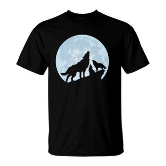 Wolf Howling At The Moon S Three Wolves Tee Tank Top T-Shirt | Mazezy