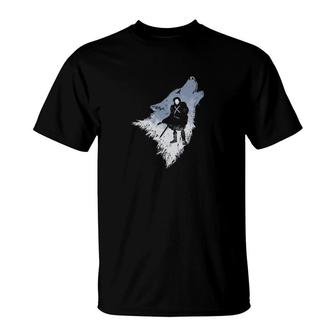 Wolf Man Silhouette T-Shirt | Mazezy