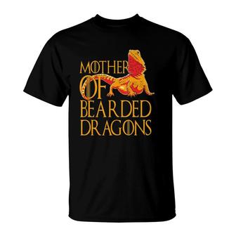 Woman Mother Of Bearded Dragons Women Reptile Mom T-Shirt | Mazezy