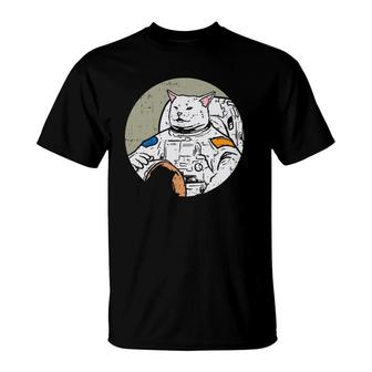 Woman Yelling At Confused Cat Astronaut Meme Funny Space Cat T-Shirt | Mazezy