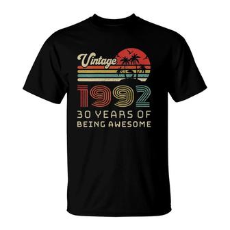 Womens 30 Years Old Birthday Vintage 1992 30Th Birthday T-Shirt | Mazezy