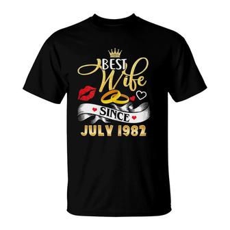 Womens 39 Wedding Anniversary Outfit Best Wife Since 1982 Ver2 T-Shirt | Mazezy