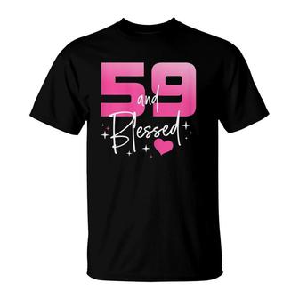 Womens 59 And Blessed Chapter 59 Years Old Gifts 59Th Birthday Gifts T-Shirt | Mazezy