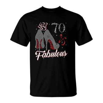 Womens 70 And & Fabulous 1951 70Th Birthday Gift Tee For Womens V-Neck T-Shirt | Mazezy AU