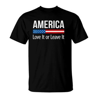 Womens America Love It Or Leave It Vneck T-Shirt | Mazezy