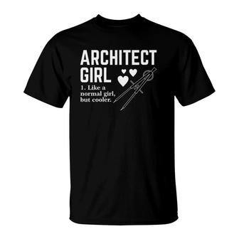 Womens Architect Girl Like A Normal Girl But Cooler V Neck T-Shirt | Mazezy