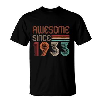 Womens Awesome Since 1933 Vintage 89 Yr Old 89Th Birthday T-Shirt | Mazezy