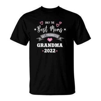 Womens Best Mom Get Promoted To Grandma Grandmother To Be T-Shirt | Mazezy