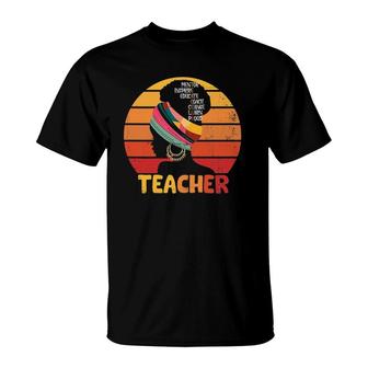 Womens Black Smart Teacher Afro Love Melanin African American T-Shirt | Mazezy