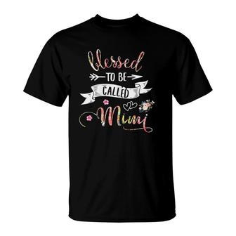 Womens Blessed Mimi Floral Grandma Mother's Day Gift T-Shirt | Mazezy