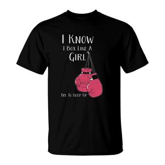 Womens Box Like A Girl Funny Boxing For Women & Girls T-Shirt | Mazezy CA