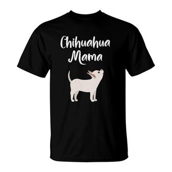 Womens Chihuahua Mama Dog Mom Cute Womens Gift V-Neck T-Shirt | Mazezy